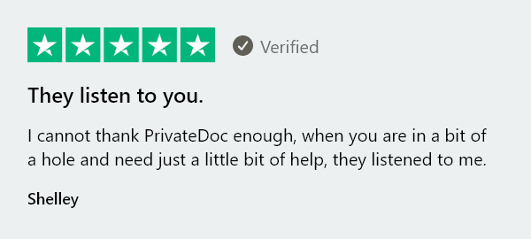 Image showing TrustPilot review